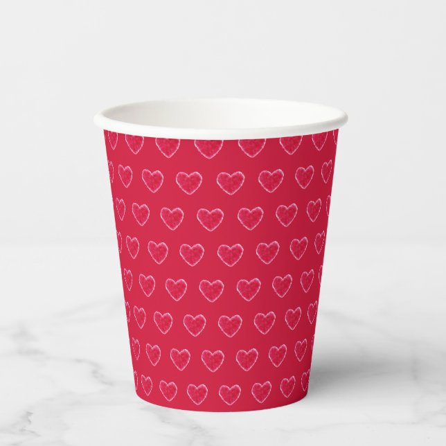 Red Niedlich Sweetheart Pattern Baby Dusche Pappbecher (Vorderseite)