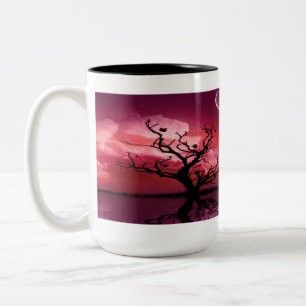 Red Night Sky Réflexions Pittoresque café Mug