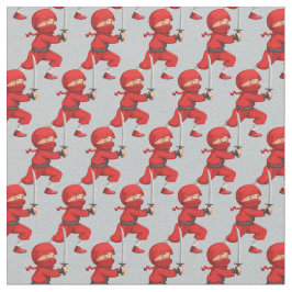 Red Ninja Design Fabric Stoff
