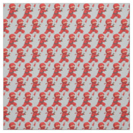 Red Ninja Design Fabric Stoff