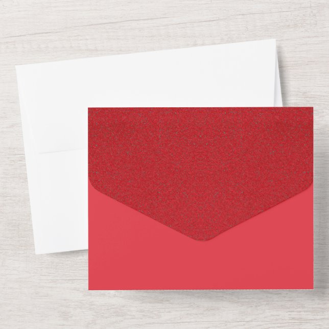 Red Noise Folding Wedding Einladung - Anpassbar (Rückseite)