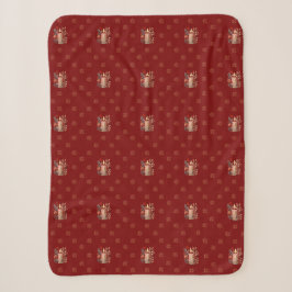 Red Nordic Candle und Snowflake Weihnachtsmuster Sherpadecke