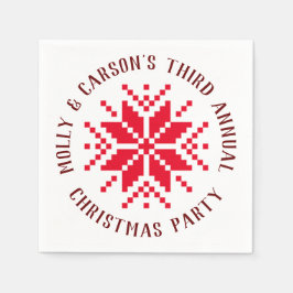 Red Nordic Christmas Sweater Holiday Serviette