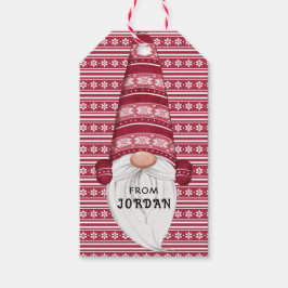 Red Nordic Gnome Personalisiert Geschenkanhänger