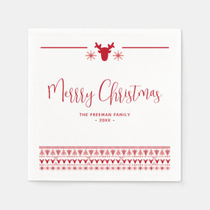 Red Nordic Merge Weihnachtsfeier Napkins Serviette