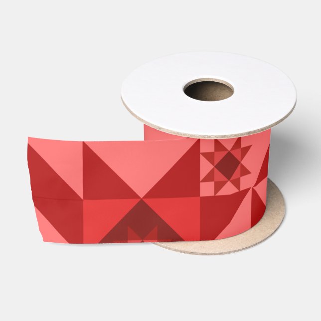 Red Nordic Star Christmas Bright Satinband (Spule)