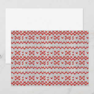 RED NORDIC STRICK 12x18 Flat Card/Horizontal Dankeskarte