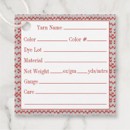 RED NORDIC STRICK 2" Quadratgarnmarken Geschenkanhänger