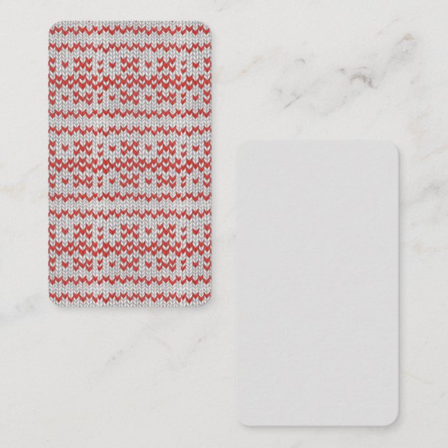 RED NORDIC STRICK 3.5x2 Flachkarte / Vertikal Mitteilungskarte (Vorne/Hinten)