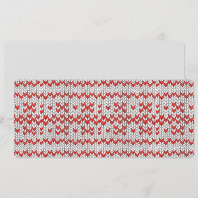 RED NORDIC STRICK 4x9.25 Flachkarte / Horizontal Karte (Vorne/Hinten)