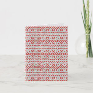 RED NORDIC STRICK Note Card / Vertikal Karte