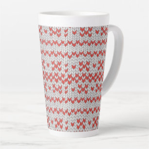 RED NORDIC STRICK Tall Latte Tasse