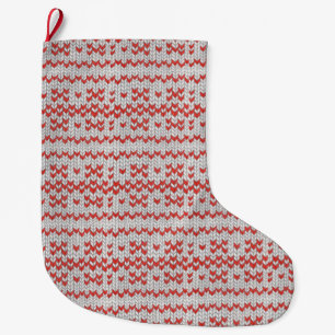 RED NORDIC STRICK Weihnachten Strumpf II Großer Weihnachtsstrumpf