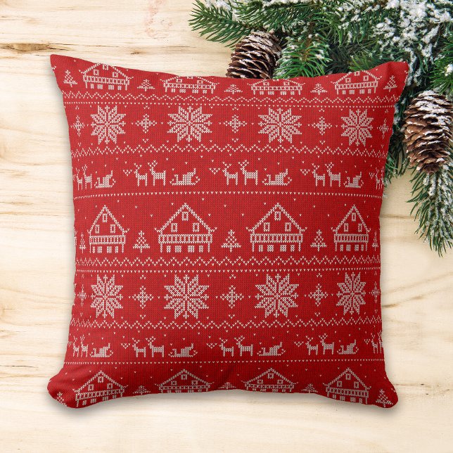 Red Nordic Style Sweet Zuhause Weihnachten Kissen (Von Creator hochgeladen)