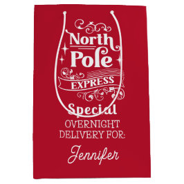 Red North Pole Special Übernachtung LIEFERUNG FÜR  Mittlere Geschenktüte
