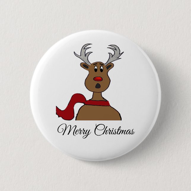 Red Nose Raindeer Button (Vorderseite)