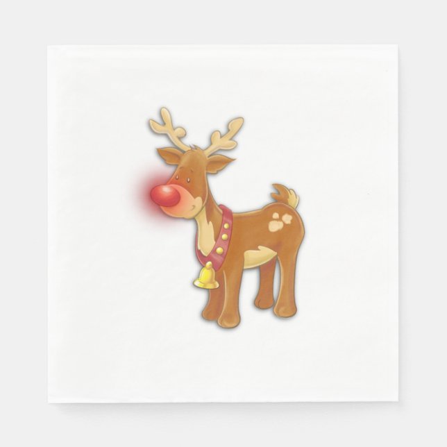 Red Nose Reindeer Serviette (Vorderseite)