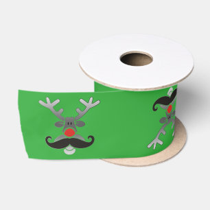 Red Nosed Rudolph mit Mustache + Ihre Idee Satinband