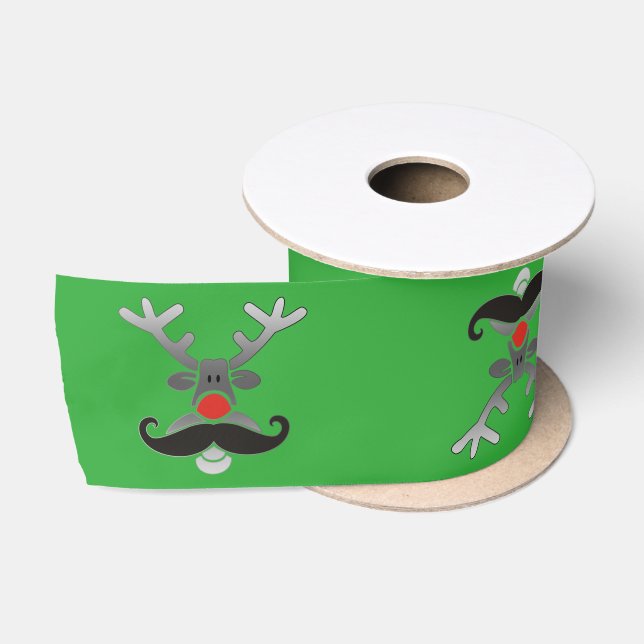 Red Nosed Rudolph mit Mustache + Ihre Idee Satinband (Spule)