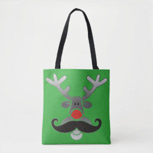 Red Nosed Rudolph mit Mustache + Ihre Idee Tasche