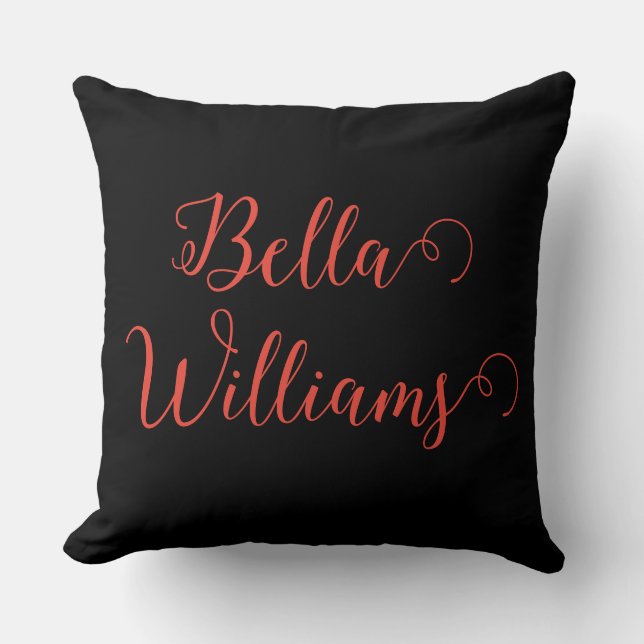 Red Note on Black Kissen (Vorderseite)