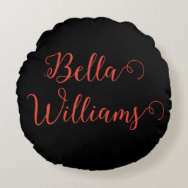 Red Note on Black Rundes Kissen