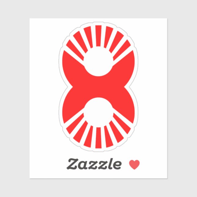 Red Number 8 Aufkleber (Blatt)