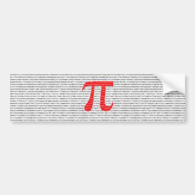 Red Number pi ist ein mathematisches Konstantensym Autoaufkleber (Vorne)