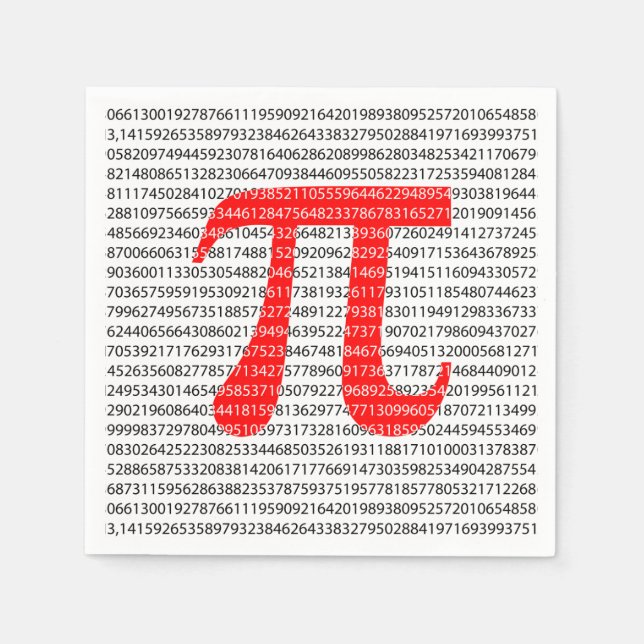 Red Number pi ist ein mathematisches Konstantensym Serviette (Vorderseite)