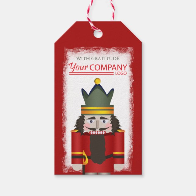 Red Nutcracker Company Logo Weihnachtsmarke Geschenkanhänger (Vorderseite)