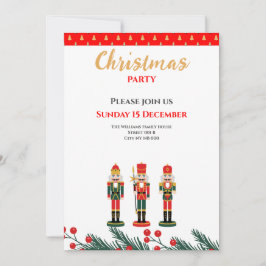 Red Nutcracker Weihnachtsfamilie Party Einladung