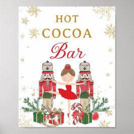 Red Nutcracker Winter Onederland Hot Cocoa Bar Poster