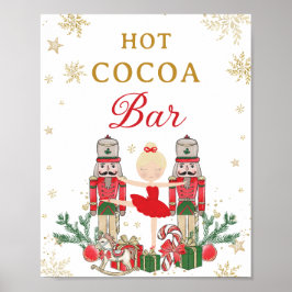 Red Nutcracker Winter Onederland Hot Cocoa Bar Poster