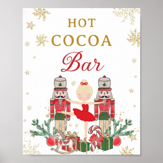 Red Nutcracker Winter Onederland Hot Cocoa Bar Poster (Vorne)