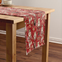 Red Nutcrackpattern Weihnachten Kurzer Tischläufer