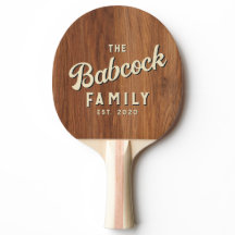 Red Oak Wood Retro Family Name & Year