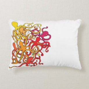 Red Octopi Dekokissen