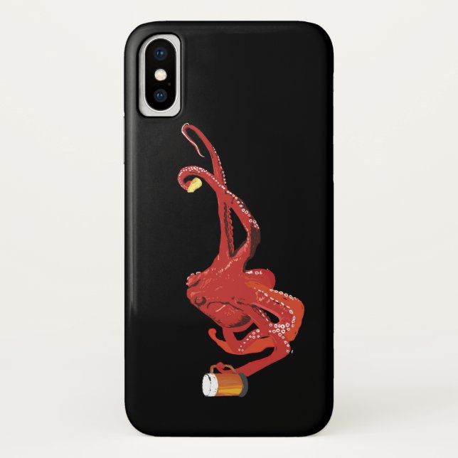 Red Octopus Beer Lover Case-Mate iPhone Hülle (Rückseite)