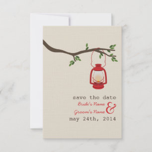 Red Oil Lantern Outdoor Wedding rettet das Datum Save The Date