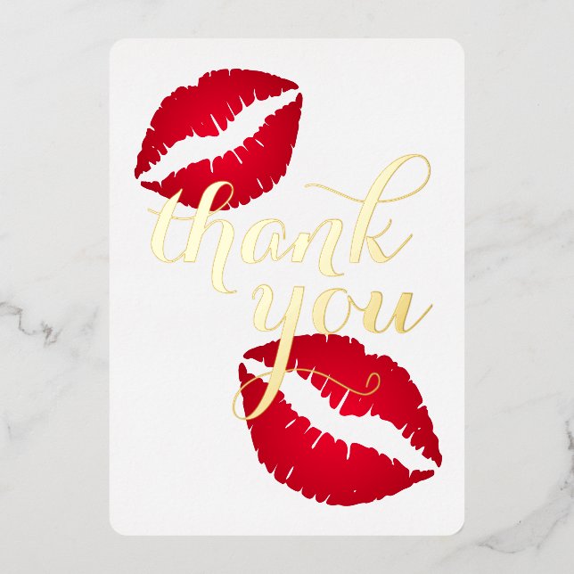 Red Ombre Lipstick Danke Karte (Vorderseite)