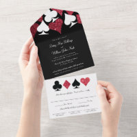 Red on Black Imitats Glitzer Las Vegas Wedding