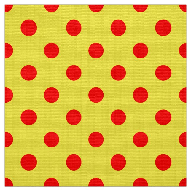 Red On Yellow Polka Dots Pattern Design  Stoff (Muster)