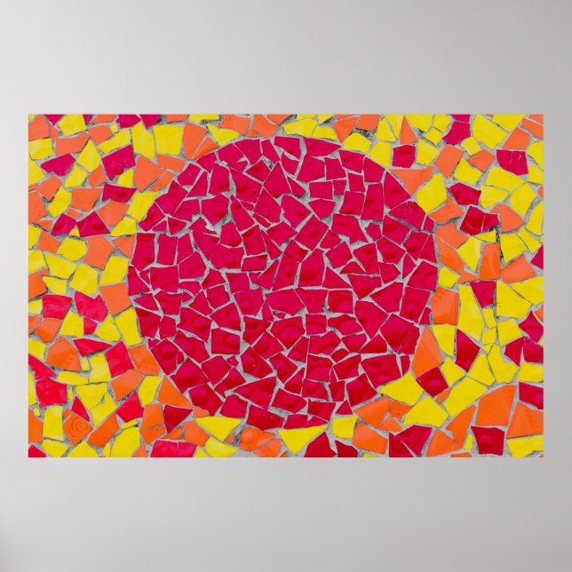 Red, orange, and yellow artwork poster (Vorne)