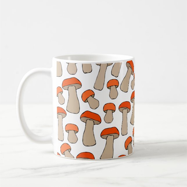 Red Orange Aspen Mushrooms Muster Kaffeetasse (Links)