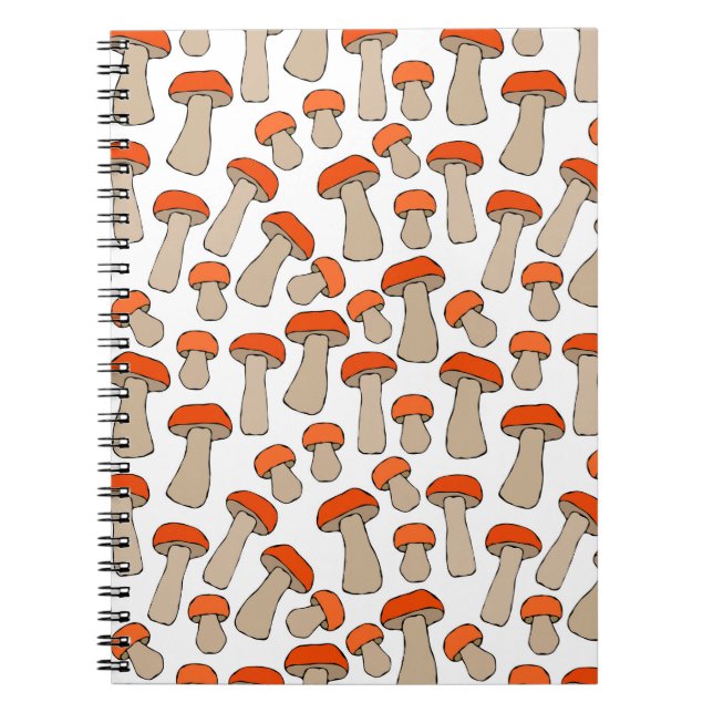 Red Orange Aspen Mushrooms Muster Notizblock (Vorderseite)
