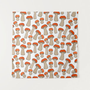 Red Orange Aspen Mushrooms Muster Wandteppich