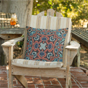 Red Orange Blue Aqua Angesagte Orientalische Kunst Kissen