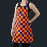 Red Orange Blue Checkered Pattern Design  Schürze<br><div class="desc">Red Orange And Blue Checkered 3 colours Check Pattern Design</div>