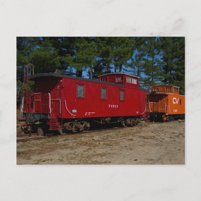 Red & Orange Caboose Postkarte (Vorderseite)
