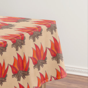 Red Orange Camping Campfire Summer Camp Tischdecke